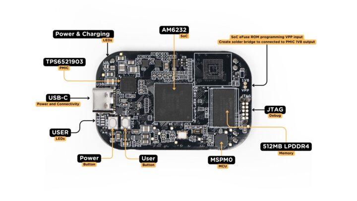 PocketBeagle 2 single board computer specifications top