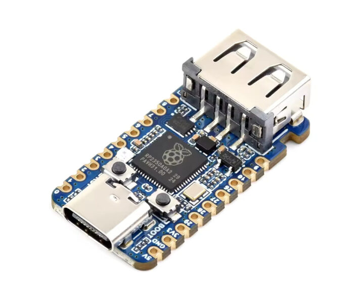 Raspberry Pi RP2350 board with USB A port