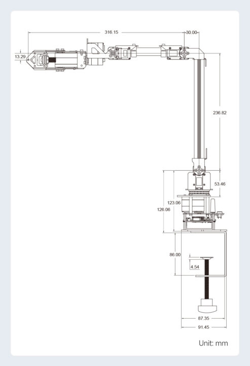 RoArm-M3 Pro and RoArm-M3 S dimensions