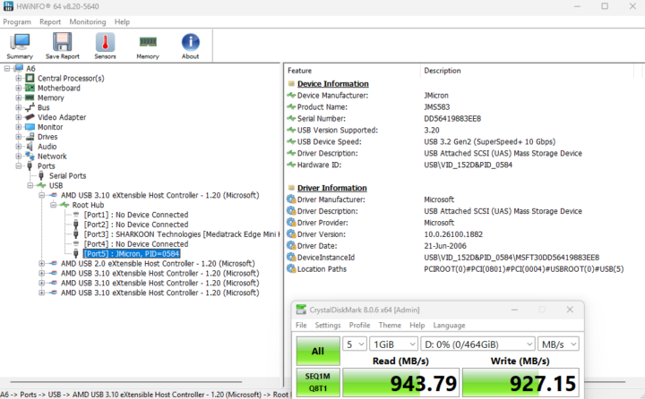 USB 3.2 type A test back