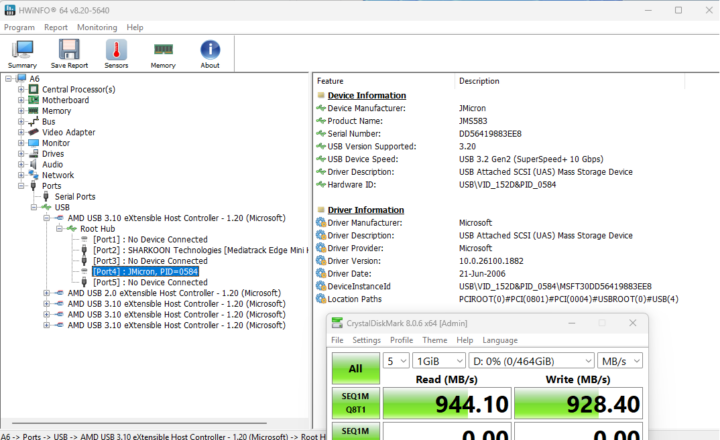 USB 3.2 type c test