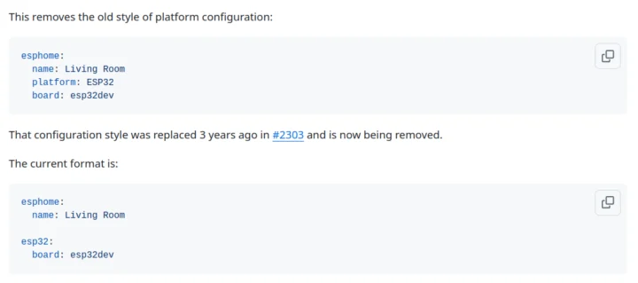 ESHome Old style vs New Style Configuration