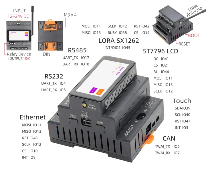 LILYGO T-Connect Pro pinout diagram