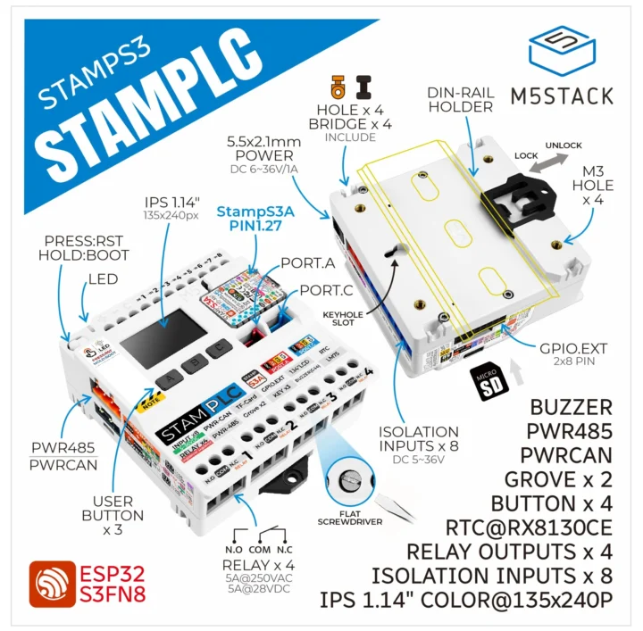 M5Stack StamPLC specifications