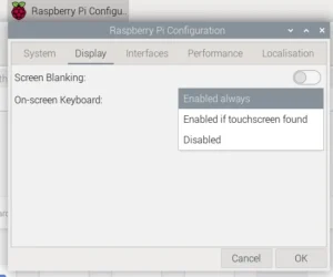 Raspberry Pi Configuration On Screen Keyboard