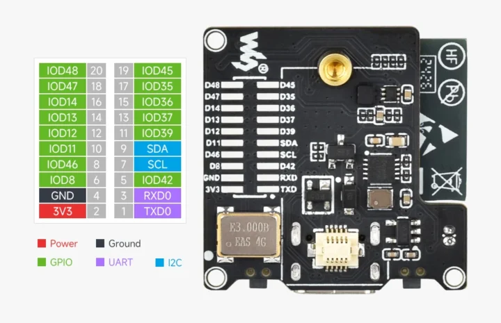 Waveshare ESP32-S3 thermal camera pinout diagram Waveshare ESP32-S3 thermal camera pinout diagram