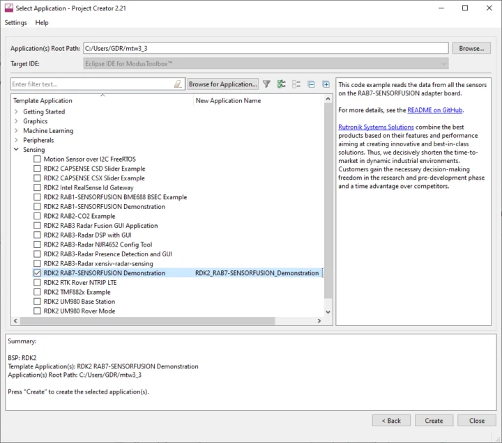 RAB7 SENSORFUSION Demo software