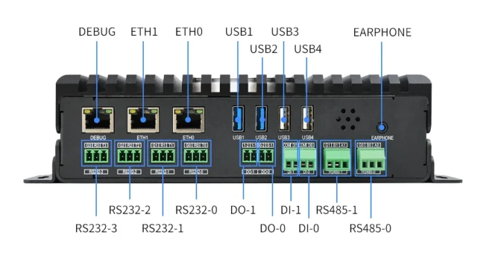Rockchip RK3588 embedded computer RS232 RS485 DO DI