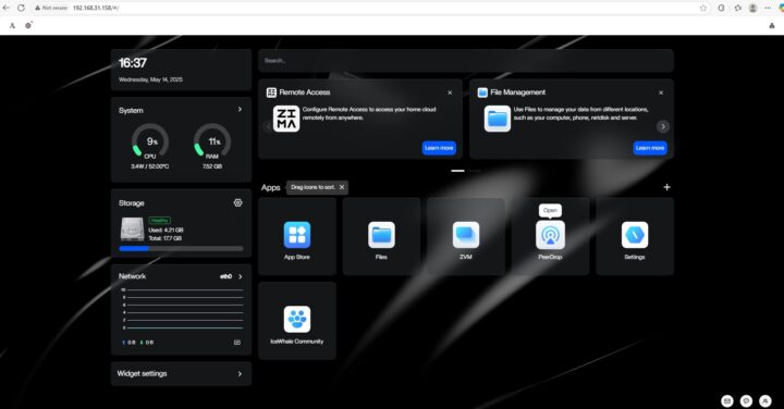 ZimaCube Dashboard