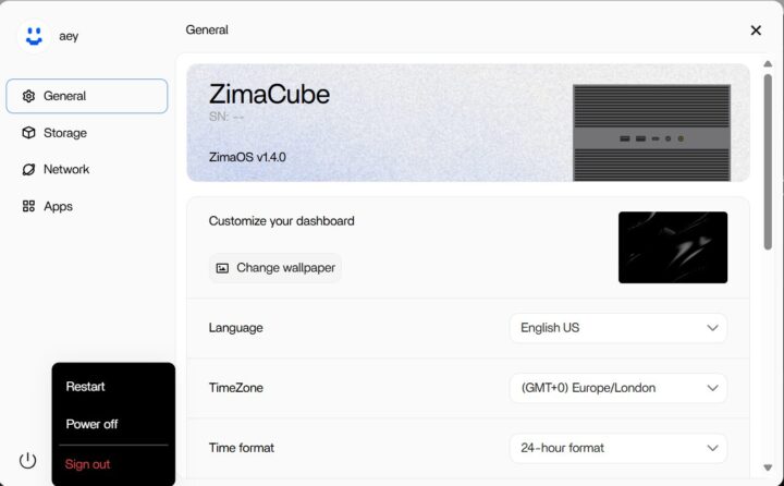 ZimaCube General Power off