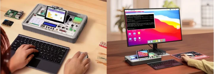 Raspberry Pi 5 portable AI learning keyboard mouse