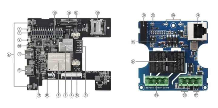 ESP32-P4 WiFi6 Touch LCD 4B 86 Panel Bottom Board ESP32-P4 WiFi6 Touch LCD 4B 86 Panel Bottom Board