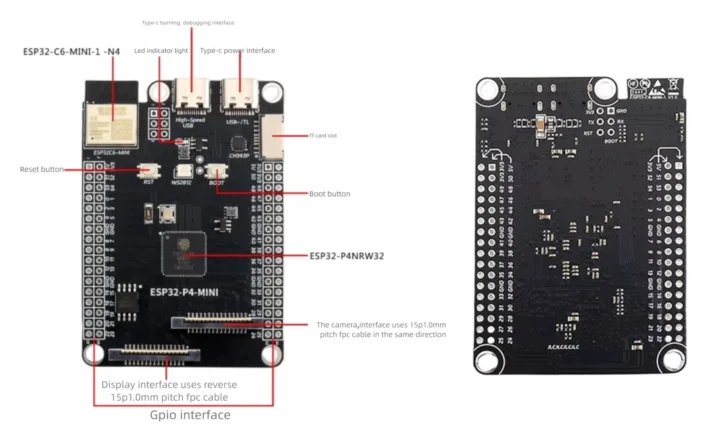 ESP32-P4 board GPIO headers