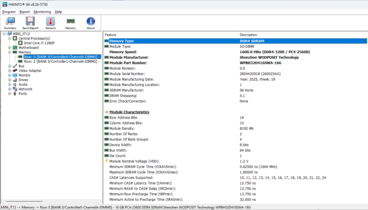 GEEKOM Mini IT12 Core i7-1280P windows memory RAM
