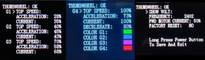MEEPO M6C adjutable parameters