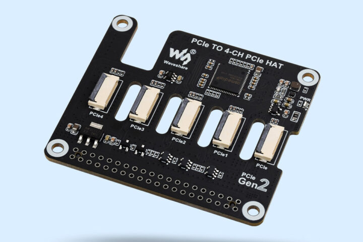 4 Ch PCIe FFC Adapter Board for Raspberry Pi 5