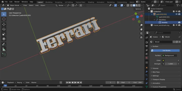 Blender Ferrari Solidify