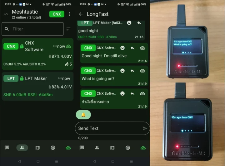 Meshtastic messaging ThinkNode M1 M2