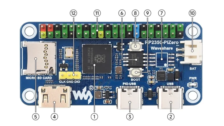 Raspberry Pi Zero RP2350 board