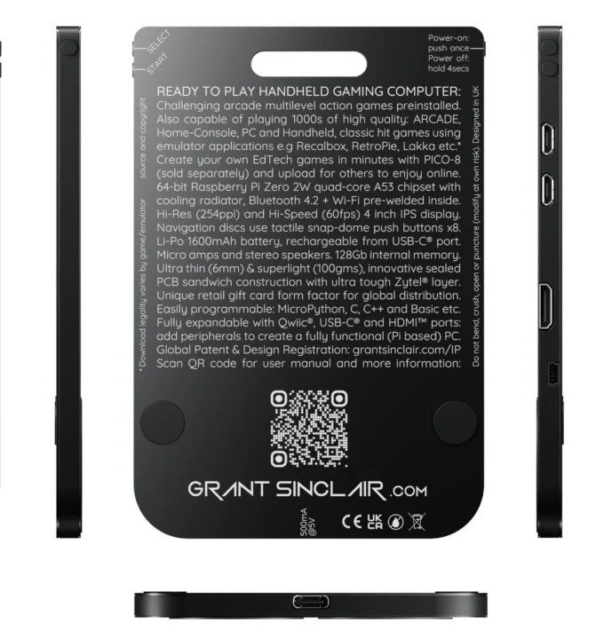 Ultrathin Raspberry Pi Zero 2W gaming console