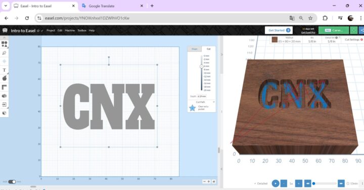 easel cut dept Simulation