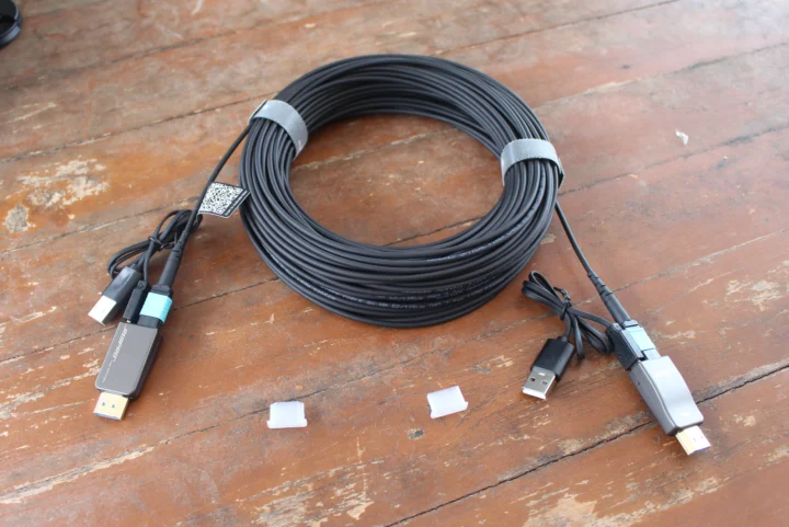 30 meter fiber hdmi cable display source USB power
