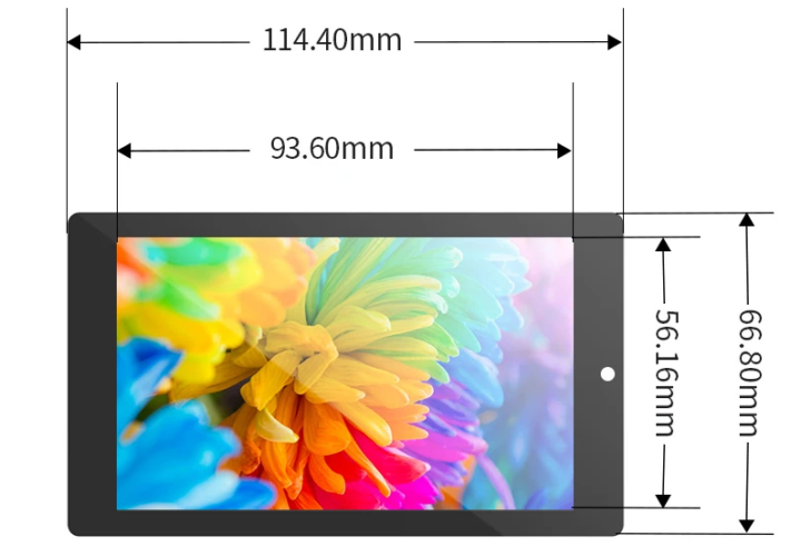 ESP32 touch display development baord dimensions
