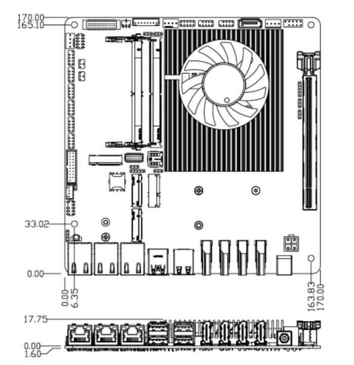 Jetway MTX-ARH1 Dimensions