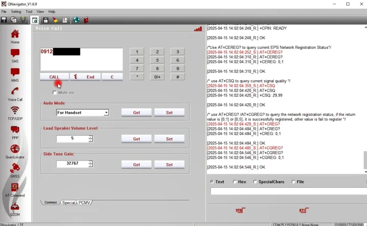 Quectel EC200U QNavigator Call