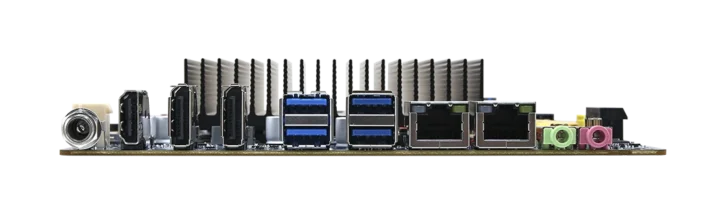 Thin mini-ITX motherboard rear panel