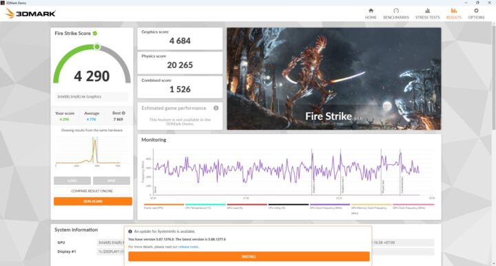 Beelink EQi13 Fire Strike Score