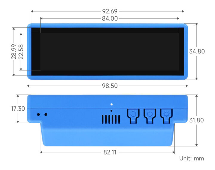 ESP32-S3 Touch LCD Development board Dimensions