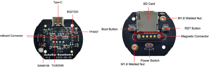 EchoEar BaseBoard PCB Front and Back View