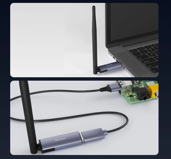 SONOFF Dongle Plus MG24 laptop Raspberry Pi SBC SONOFF Dongle Plus MG24 laptop Raspberry Pi SBC