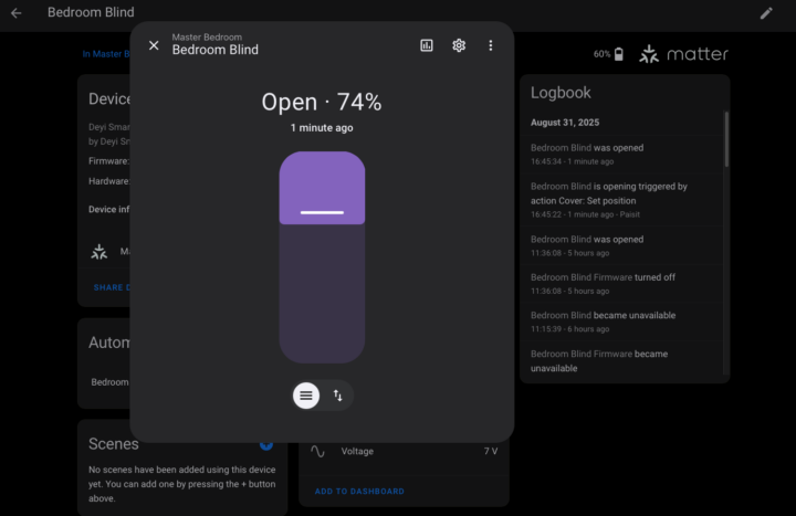 Weffort SmartShade HomeAssistant Control