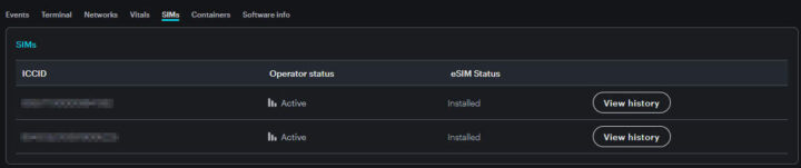 ตรวจสอบสถานะ eSIMs ของ Particle Tachyon จาก Particle Console