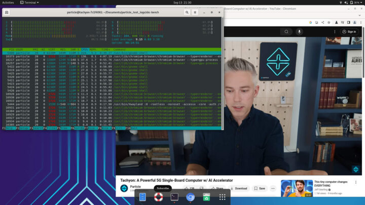 การใช้ทรัพยากรของบอร์ดในขณะเล่นวิดีโอ 1080p ในโหมดหน้าต่าง