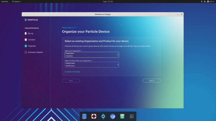 ขั้นตอน Organize your Particle Device
