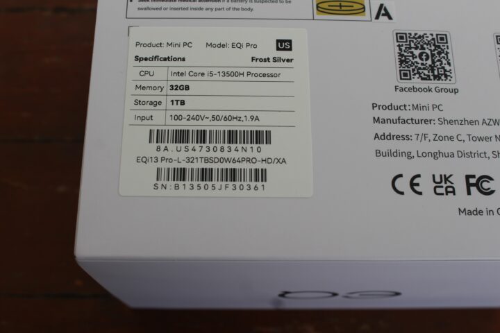 specifications label