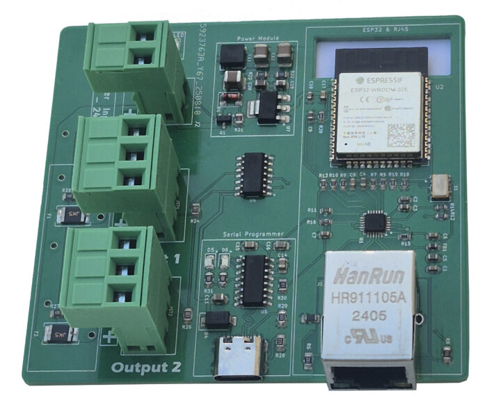 2 Port ESP32 ETH0 WLED Controller Top View