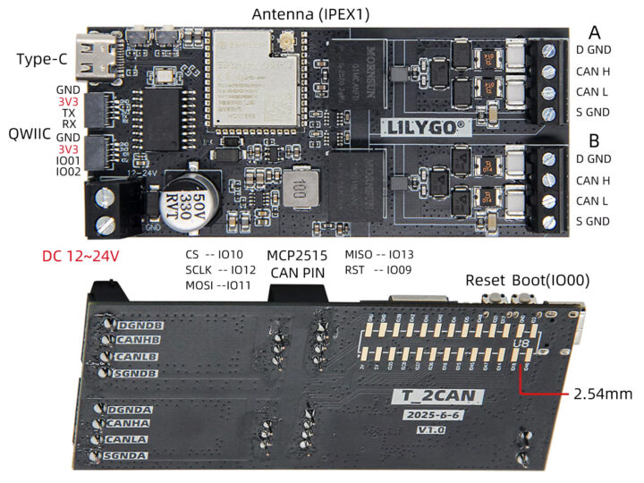 LILYGO T-2CAN Pinmap LILYGO T-2CAN Pinmap