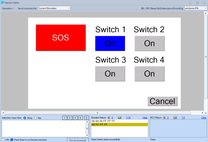 Nextion editor debug Nextion editor debug