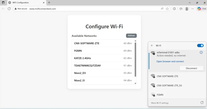 Connect reTerminal E1001 Wi Fi access point Connect reTerminal E1001 Wi Fi access point