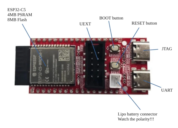 ESP32-C5 board LiPo battery support