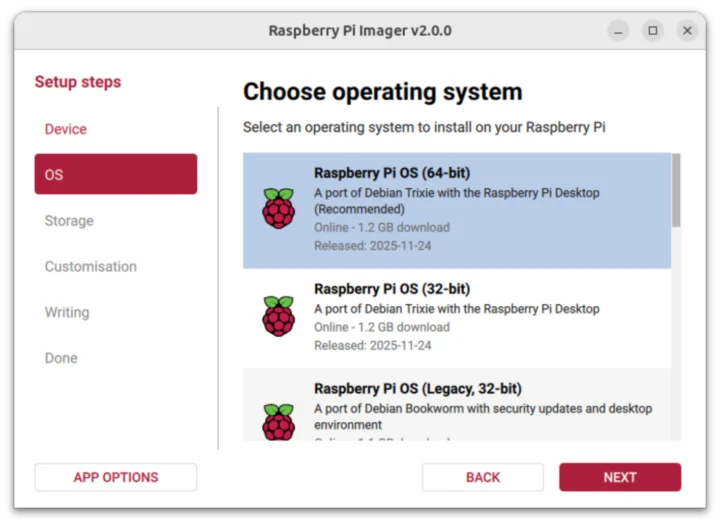 Flash Raspberry Pi OS 64 bit