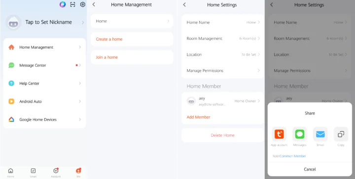 Invite member tuya app