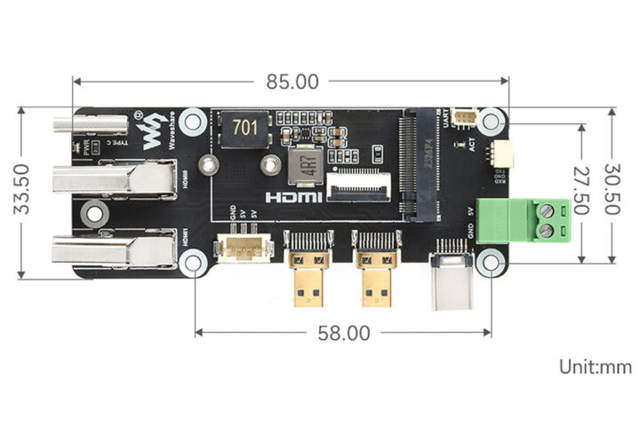 PCIe To M.2 Multifunctional Adapter Dimensions