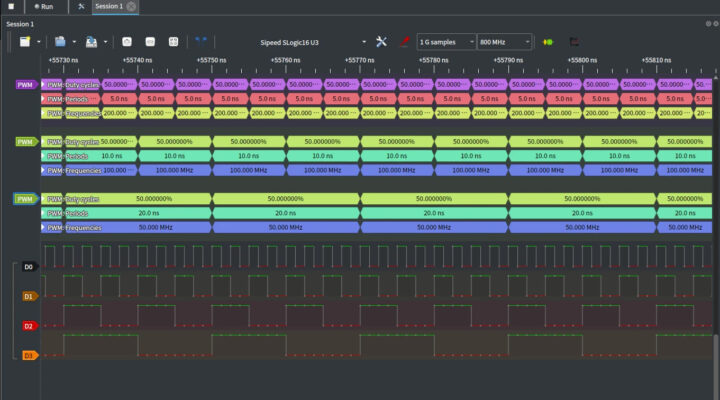 PluseView 50 100 200 400M signal test