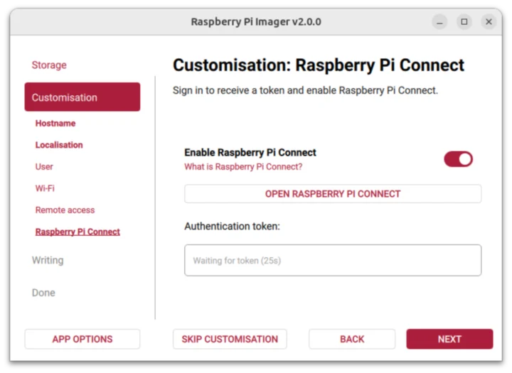 Raspberry Pi Connect option