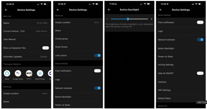 Sonoff TxGen2 Device Setting